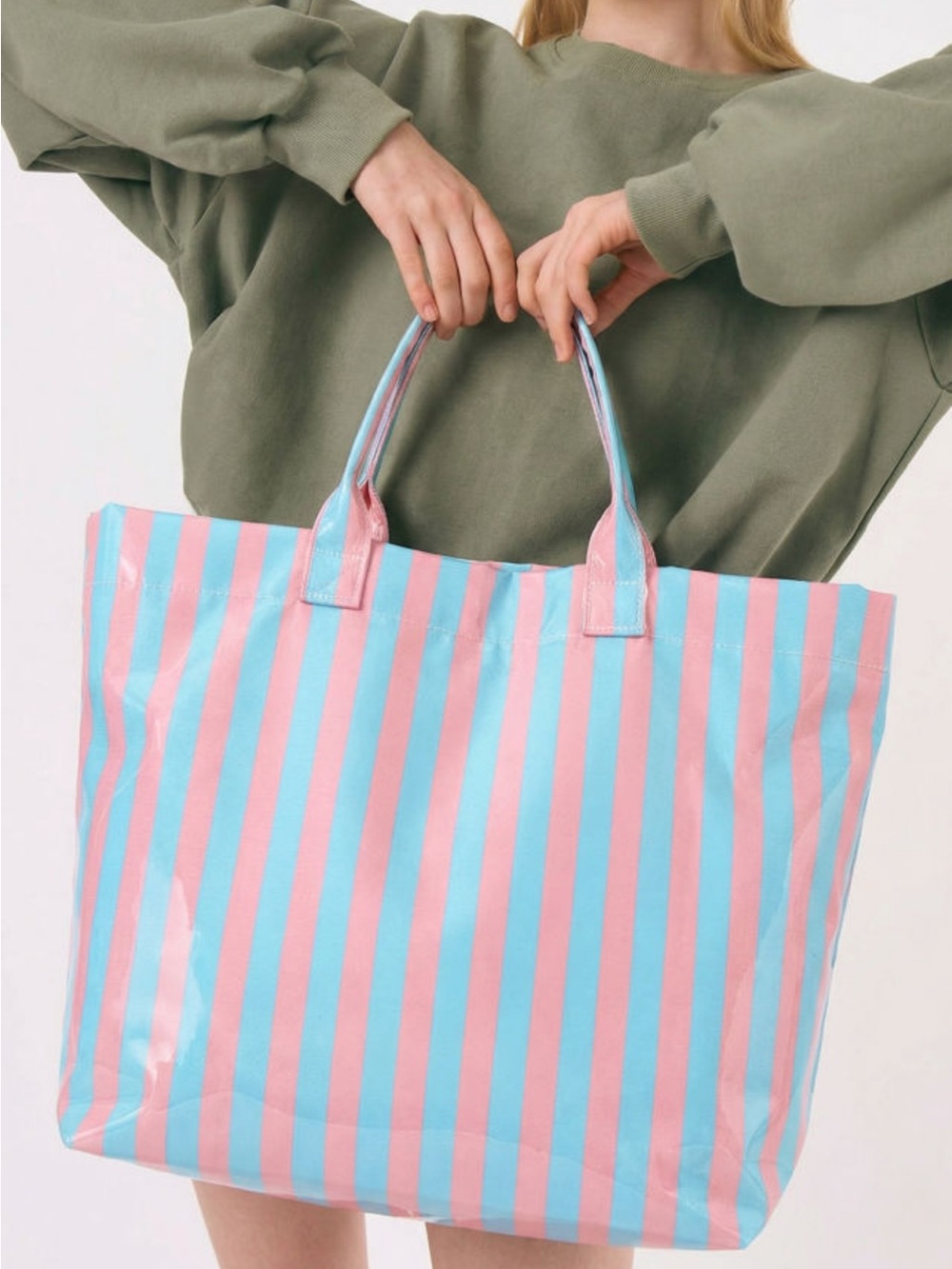 XoXo Striped Pink & Blue Tote Bag ✨